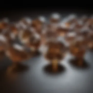 Comparison of brown diamonds in different lighting conditions