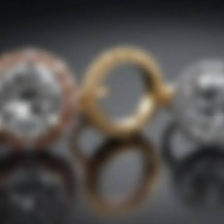 A visual comparison of diamond rings with varying cuts and clarity.