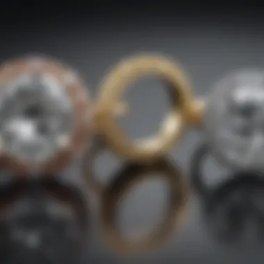 Comparison of Diamond Cuts and Clarity A visual comparison of diamond rings with varying cuts and clarity.