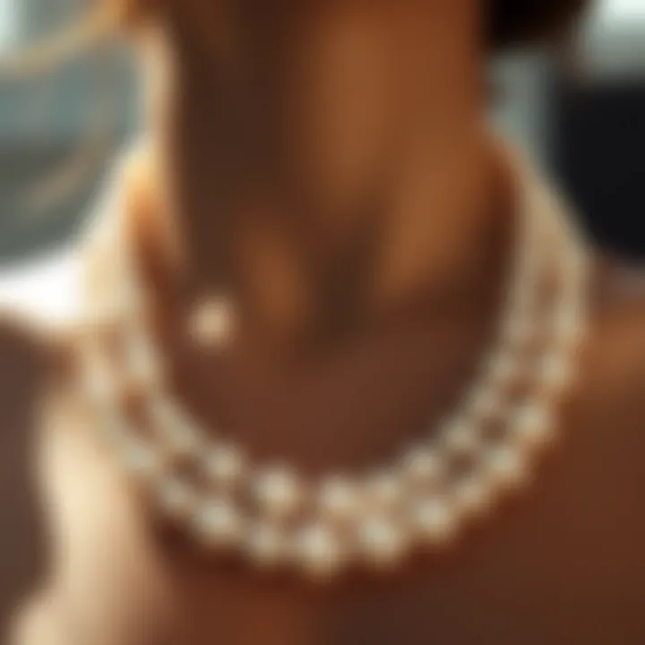 An elegant necklace made of various types of cultured pearls