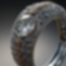 Close-up view of diamond accents in a ring