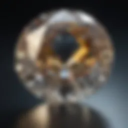 Close-up of a diamond showcasing clarity attributes