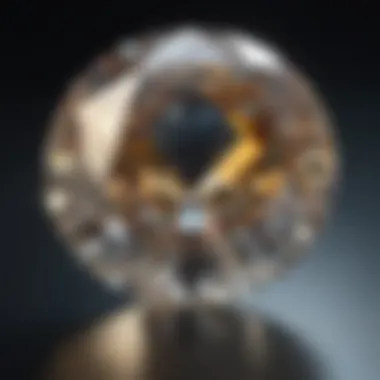 Detailed Examination of Diamond Clarity Close-up of a diamond showcasing clarity attributes