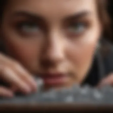 Expert Grading of Diamonds An expert examining a diamond under magnification