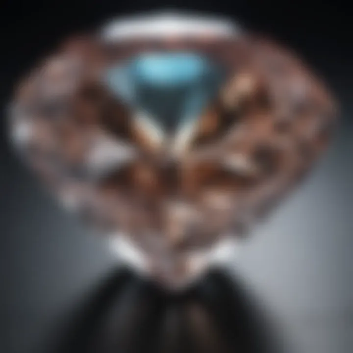 Close-up of a faux diamond showcasing its brilliance