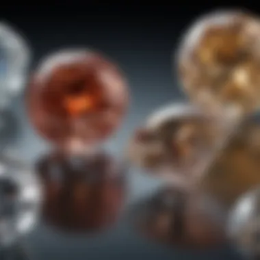 Comparison of faux diamonds and natural diamonds