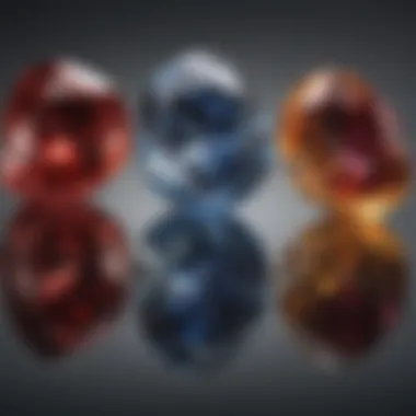 Comparison between half karat and whole karat gemstones highlighting size differences.