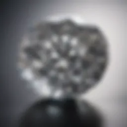 A close-up view of a lab-made diamond showcasing its brilliance