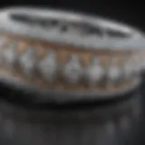 Close-up view of a micropave diamond band showcasing its intricate detailing