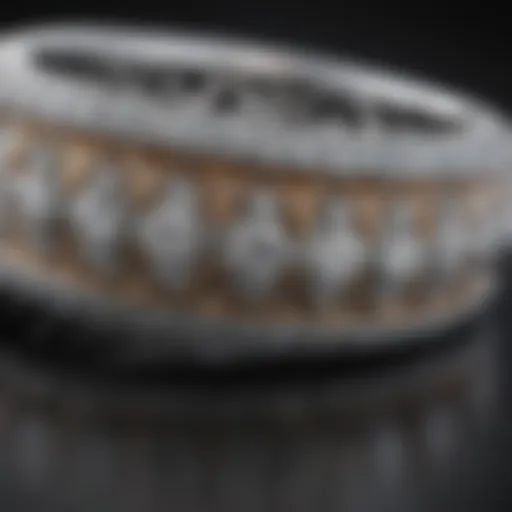 Close-up view of a micropave diamond band showcasing its intricate detailing