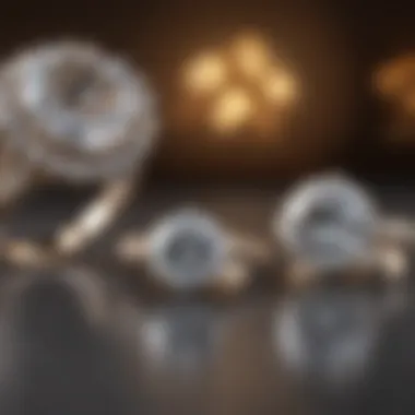 Comparison of moissanite and diamond rings highlighting their distinct features