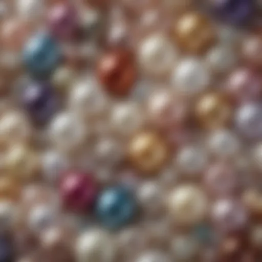 A close-up of various pearl colors showcasing their unique hues and luster.