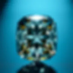 Detailed view of radiant cut diamond showcasing brilliance and fire