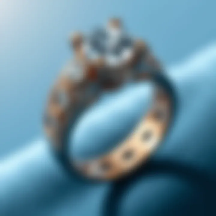 Close-up of a ring showcasing intricate design and fit
