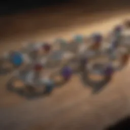 A collection of various ring sizers displayed on a table.