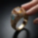 Detailed view of a ring before resizing