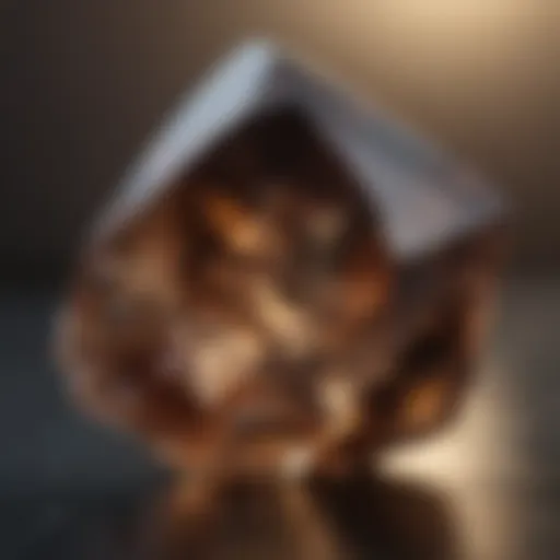 A close-up of smoky quartz showcasing its unique color and clarity