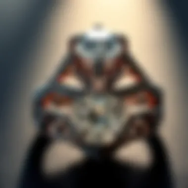 A close-up of ring design elements emphasizing craftsmanship