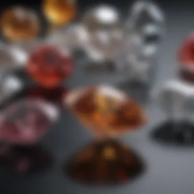 Carat Weight Comparison Among Diamonds Comparison of diamonds with varying carat weights