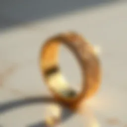 Elegant gold wedding band with intricate design