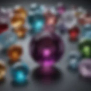 Comparison of gemstones in different sizes