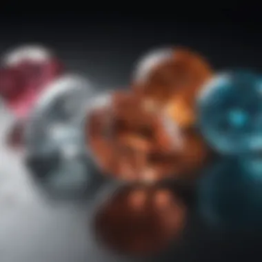 Comparison of diamonds with varying color grades