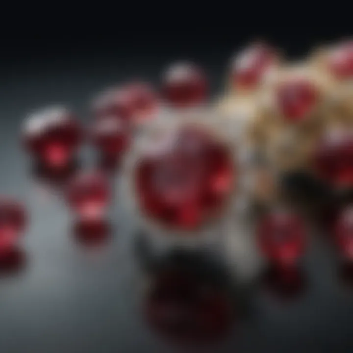 Genuine ruby gemstones displayed in various settings