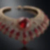 Close-up of a ruby necklace showcasing its brilliance and clarity