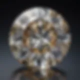 Close-up view of a round brilliant cut diamond showcasing its facets and brilliance.