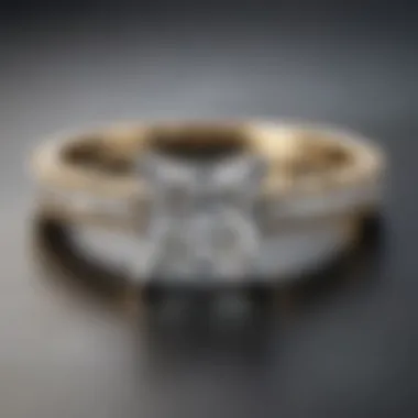 An elegant display of a solitaire princess cut diamond ring against a soft background.