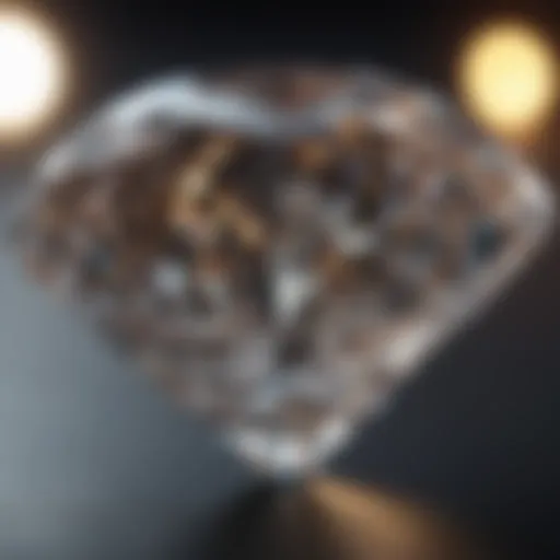 Close-up of a diamond showing its brilliance and clarity