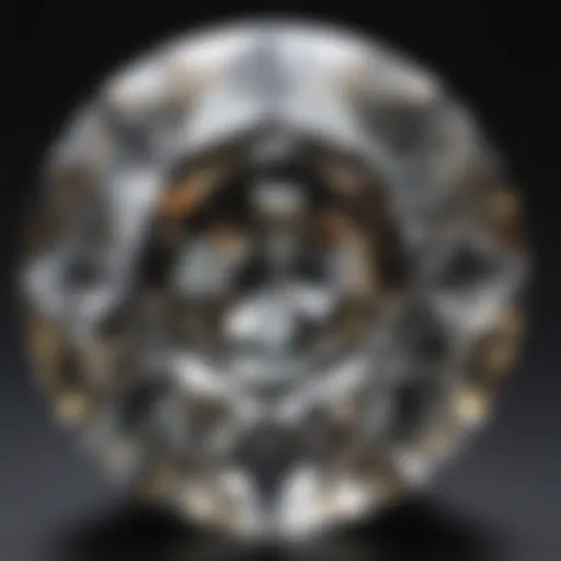 Close-up view of a diamond weighing one carat placed on a black velvet background.