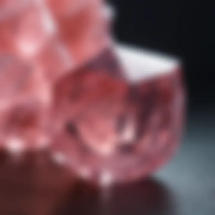 Artistic depiction of pink quartz in a serene healing environment