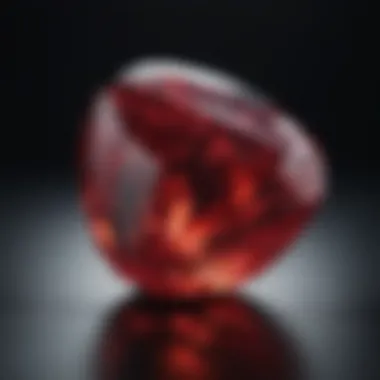 Synthetic ruby crystal showcasing vibrant color