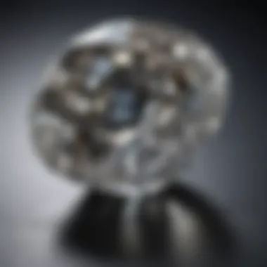 Close-up view of a VVS diamond simulate showcasing its clarity and brilliance