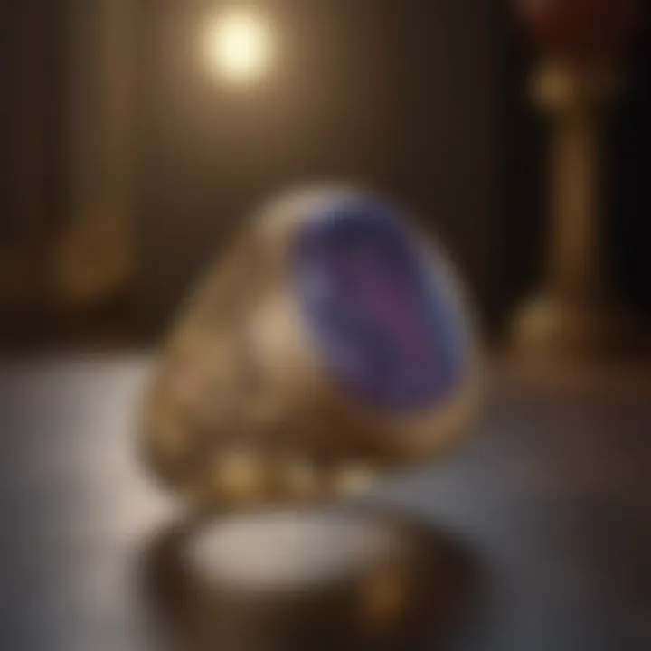A vintage signet ring displayed with a rich historical background