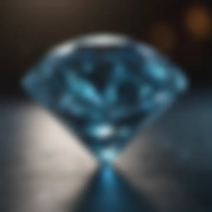 Certification document for a blue diamond.