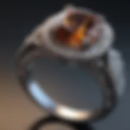 A close-up of a stunning zircon ring showcasing its brilliance.